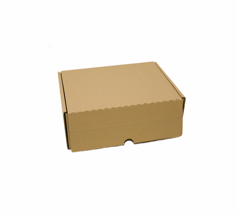 Caja automontable con doble cinta adhesiva cerrada