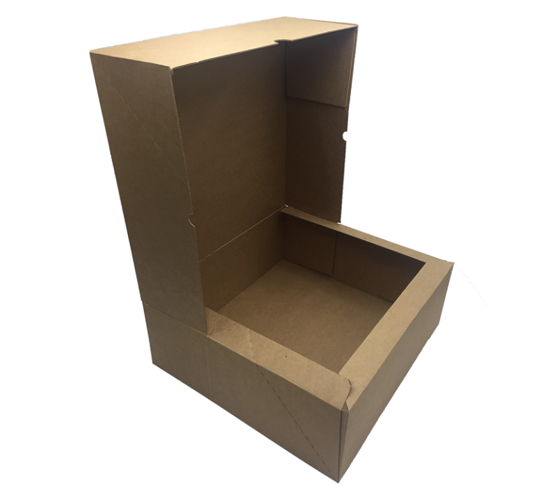 Caja con puntos de pegado abierta_embalaje ecommerce