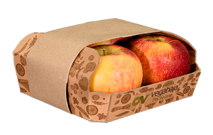 Barquetas de cartón para fajado con manzanas