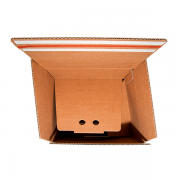 Caja fondo automático reforzado doble envío Vegabaja Packaging abierta